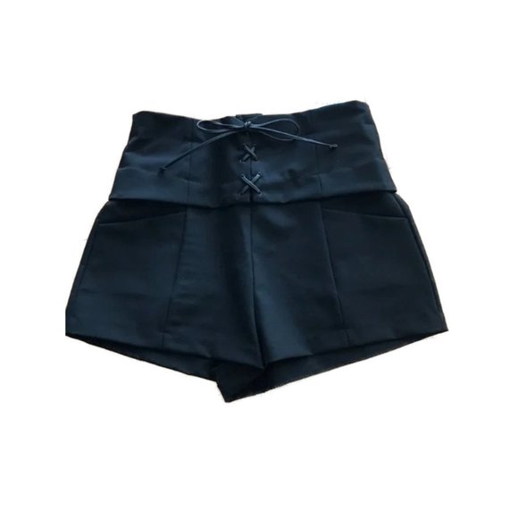 Zara Trafaluc Collection Black High Waisted Shorts - Size Medium - Picture 1 of 5